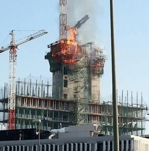 Protección contra incendios en una construcción